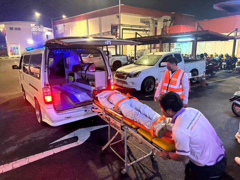 กิจกรรมรถพยาบาลจอดสแตนด์บายซ้อมอัคคีภัย